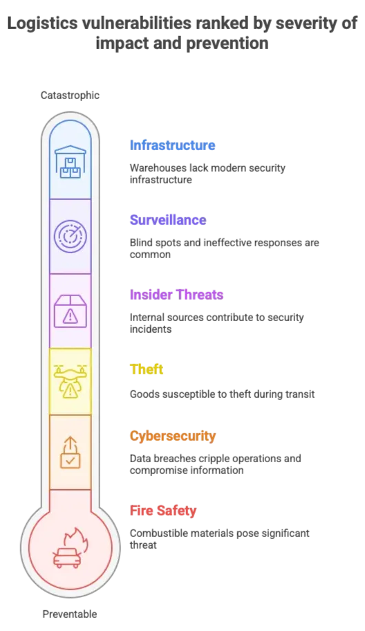 Logistics vulnerabilities ranked by severity