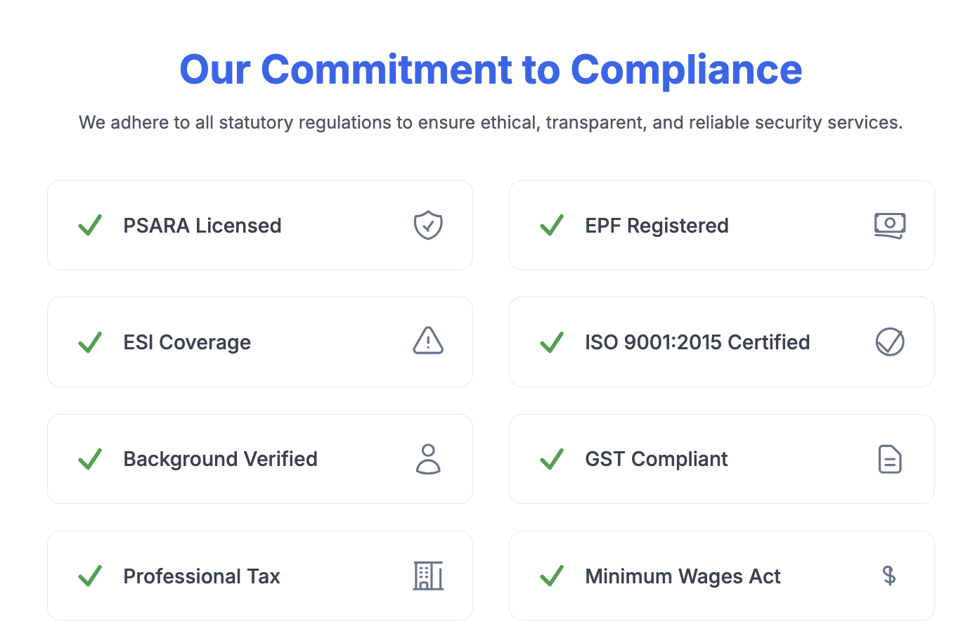 Adherence to labour compliance